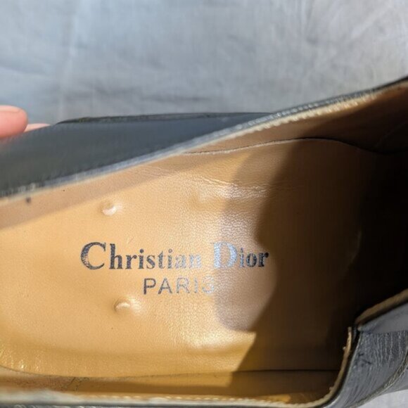 Christian Dior Black Leather Men Slip On Loafers Size 9 - Picture 2 of 11